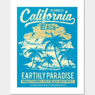 Los Angeles California Beach Earthly Paradise Endless Summer Great Waves Posters and Art